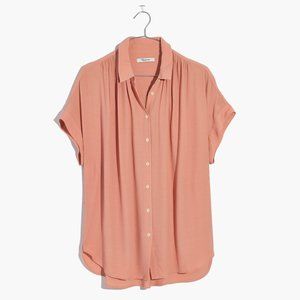 Madewell Central Drapey Shirt in Peach - Small
